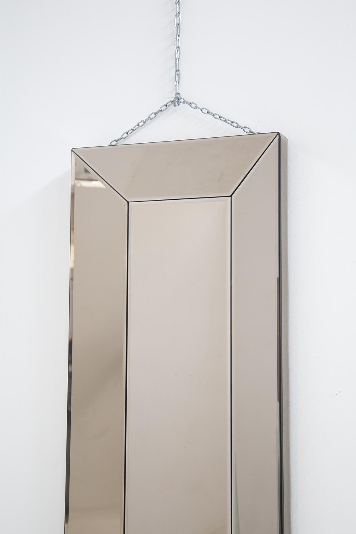 Velvet Roberto Cavalli Wall Mirror in Fumè Glass, Original Label