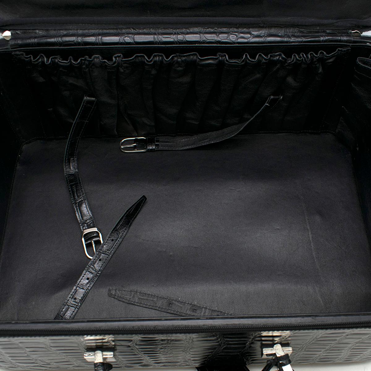 Roberto Celk Artioli Black Crocodile Carry-on Suitcase 2