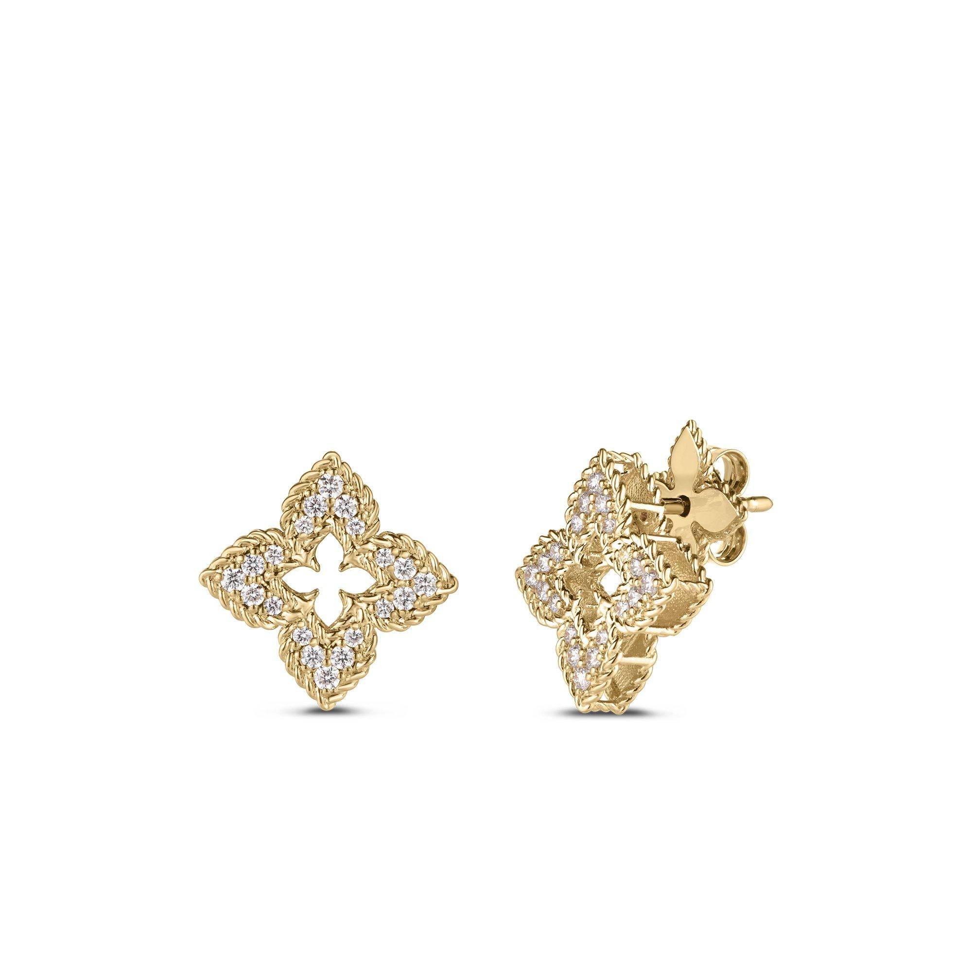 Roberto Coin 0.30cttw Diamond Venetian Princess Stud Earrings 8883383AYERX In New Condition For Sale In Wilmington, DE