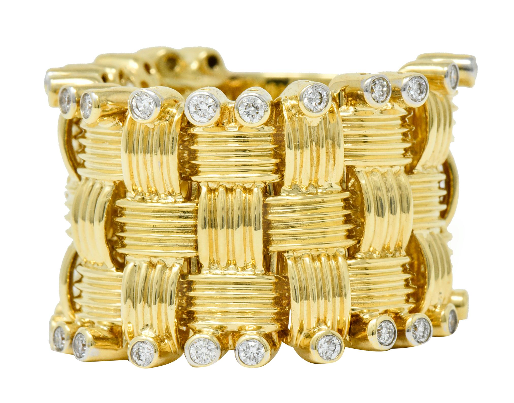 Brilliant Cut Roberto Coin 0.50 Carat Diamond 18 Karat Gold Flexible Appassionata Band Ring