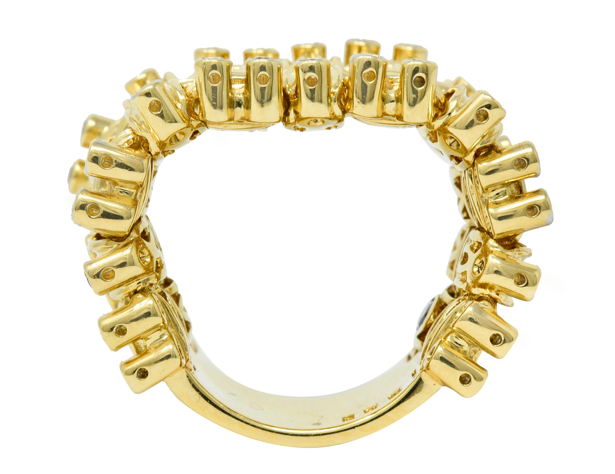 Roberto Coin 0.50 Carat Diamond 18 Karat Gold Flexible Appassionata Band Ring In Excellent Condition In Philadelphia, PA