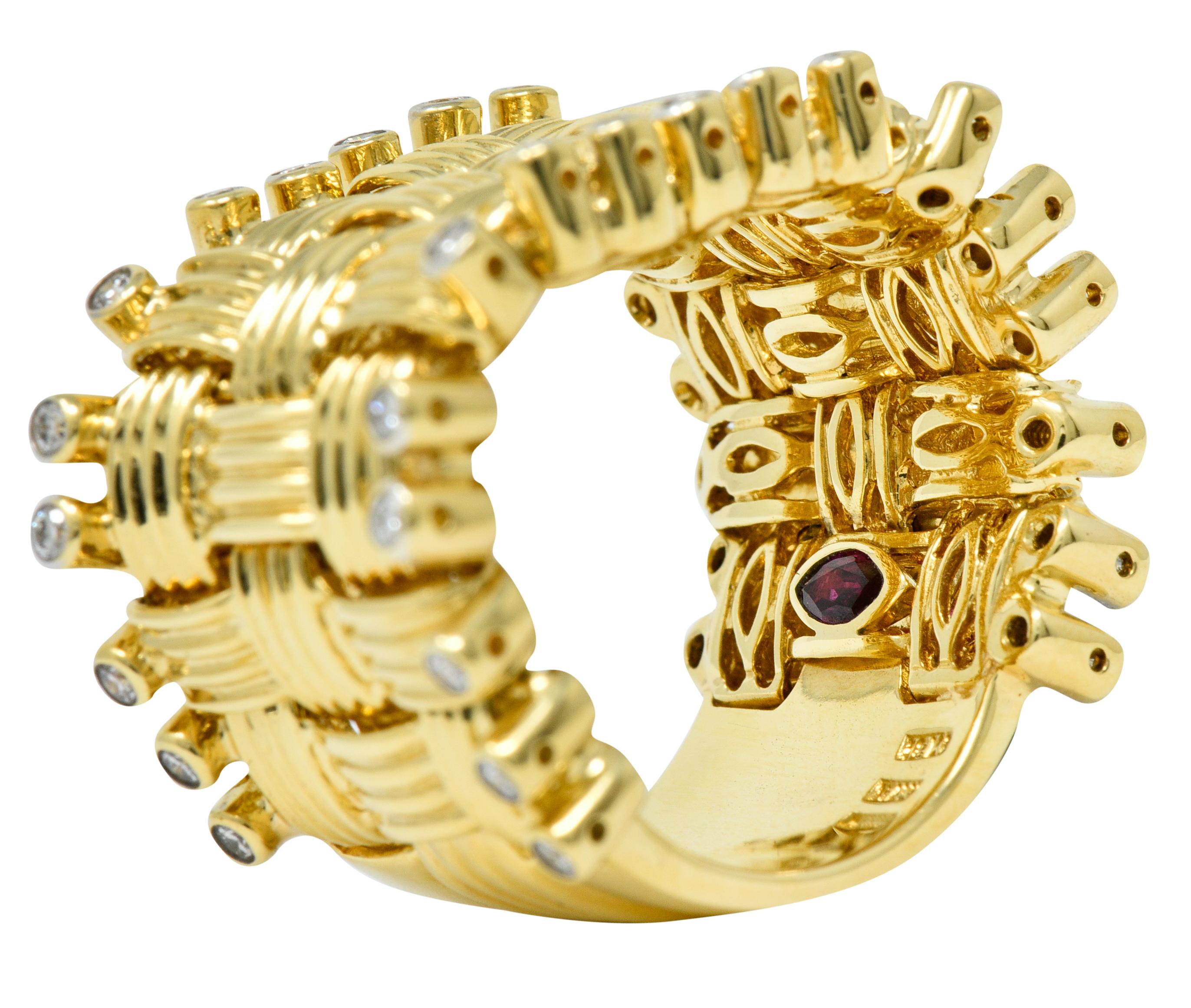 Women's or Men's Roberto Coin 0.50 Carat Diamond 18 Karat Gold Flexible Appassionata Band Ring