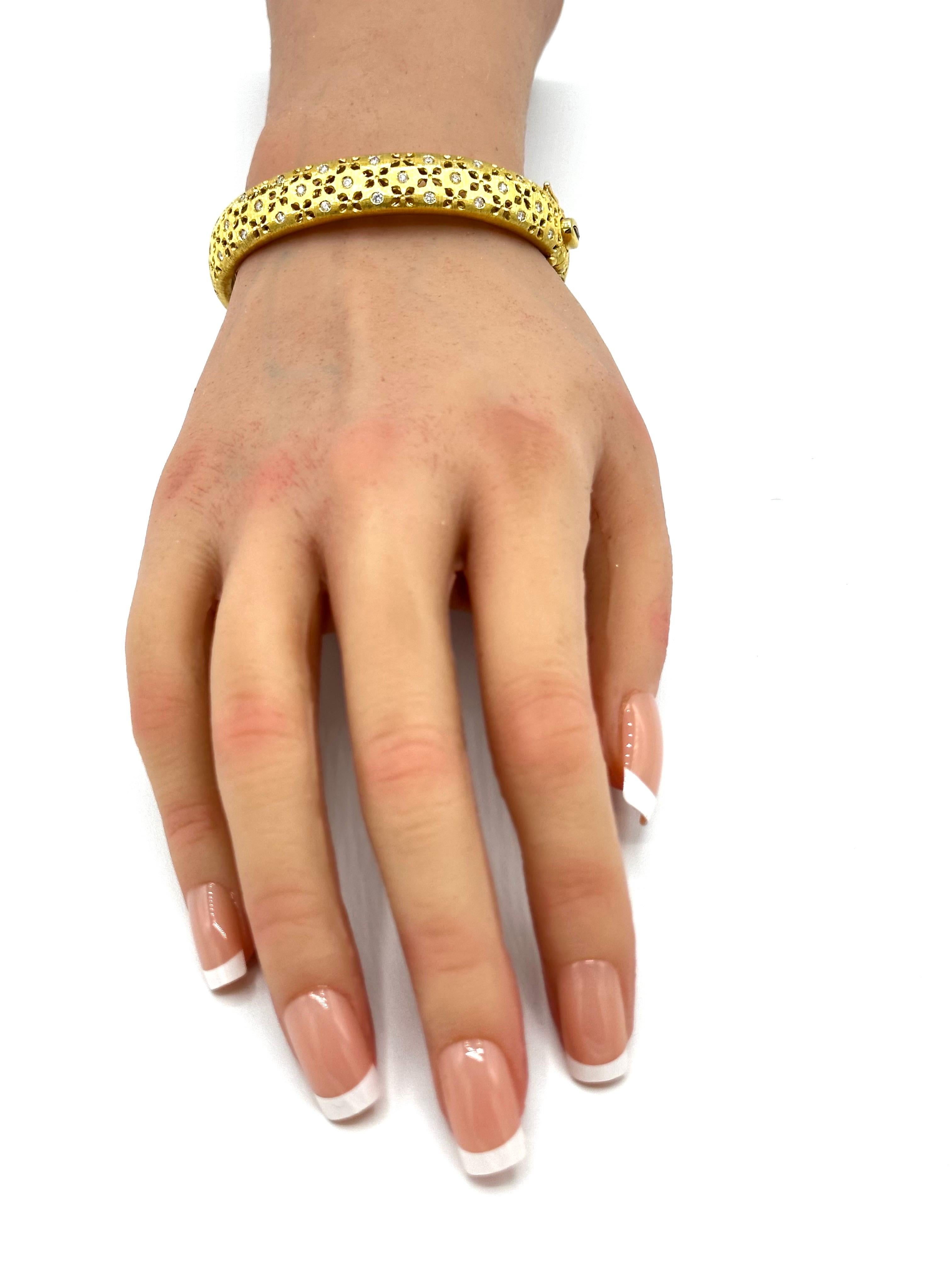 Roberto Coin Bracelet jonc en or jaune 18 carats et diamants de 0,80 carat en vente 6