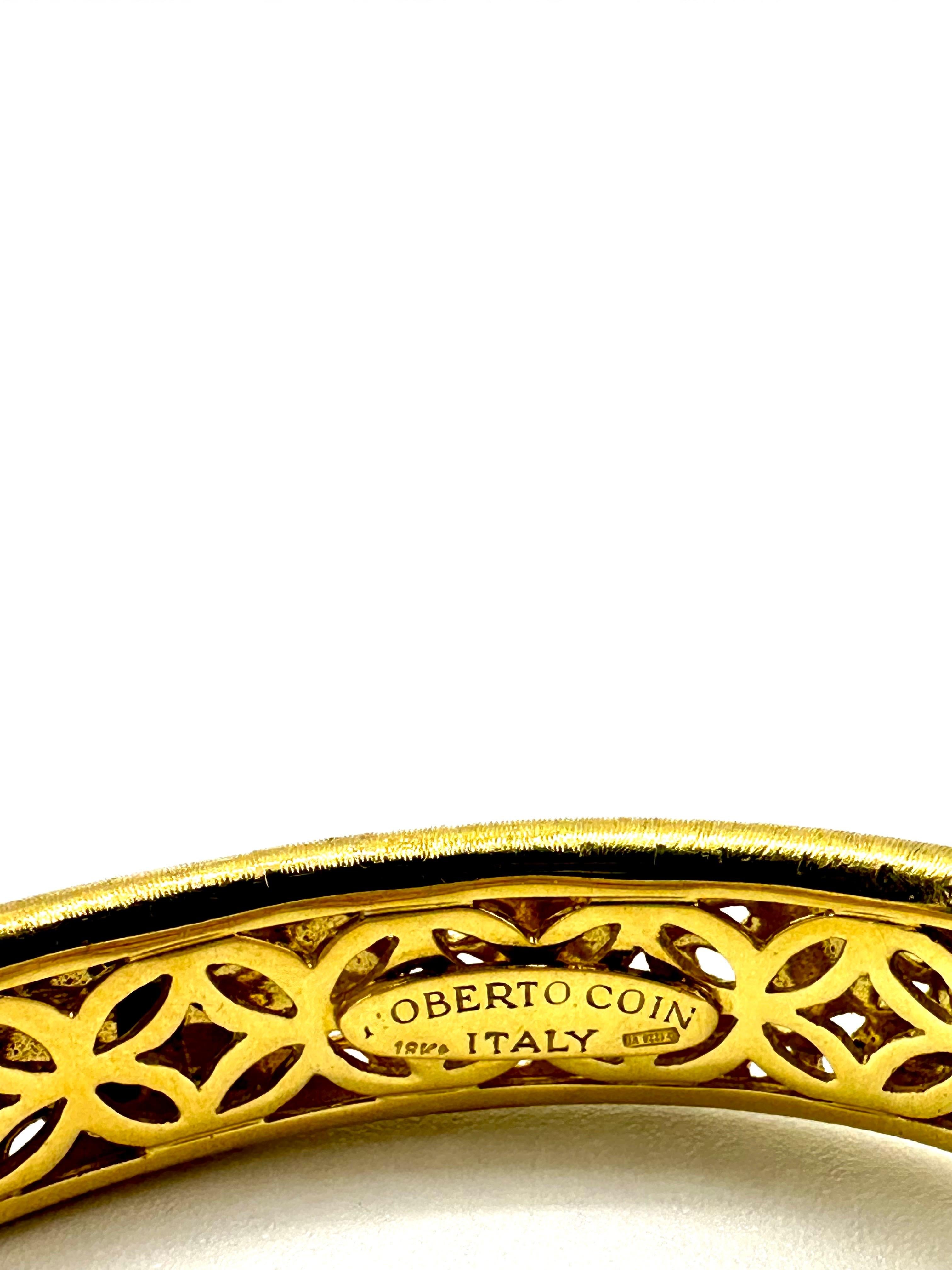 Taille ronde Roberto Coin Bracelet jonc en or jaune 18 carats et diamants de 0,80 carat en vente