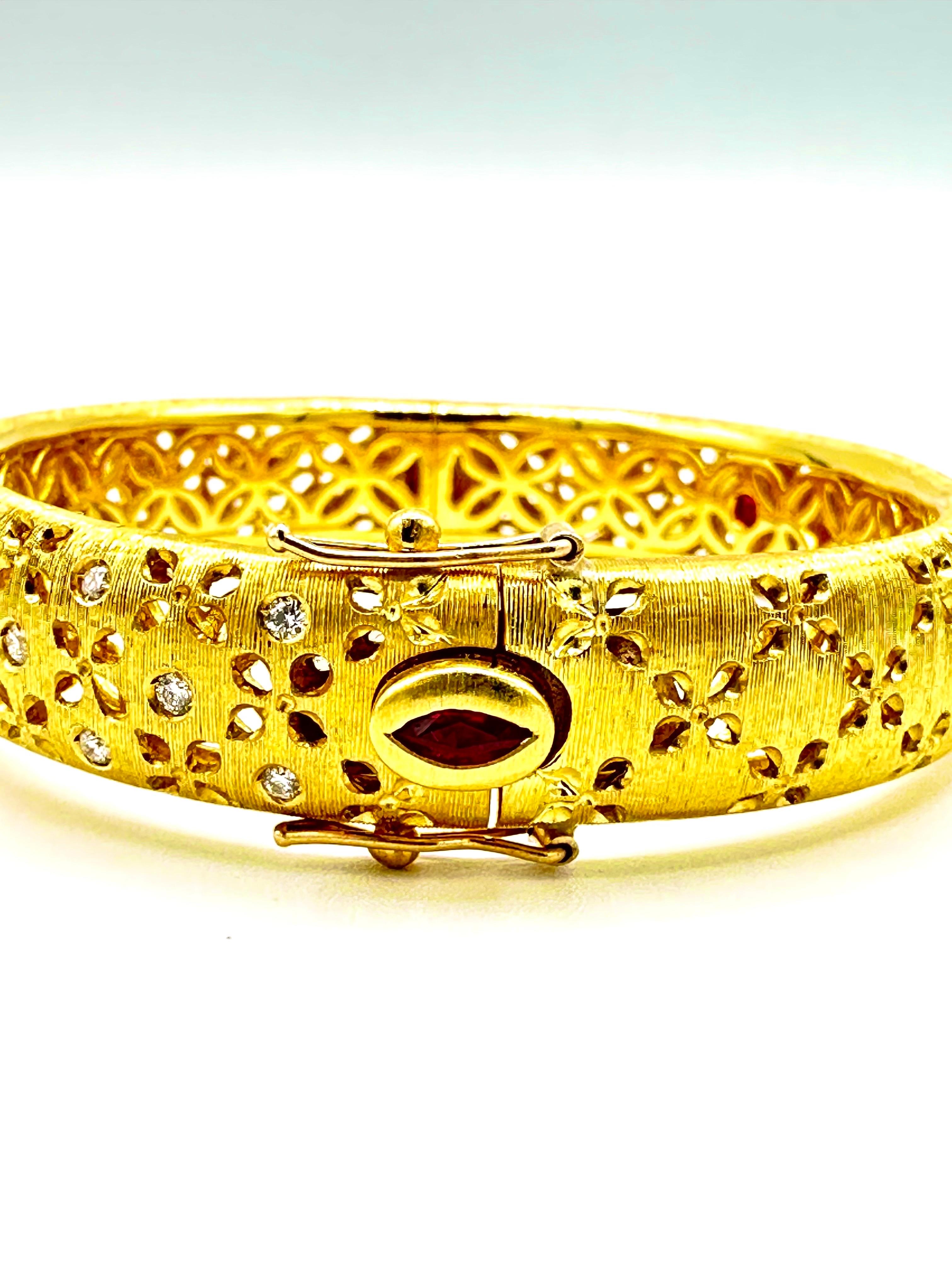 Roberto Coin Bracelet jonc en or jaune 18 carats et diamants de 0,80 carat en vente 1