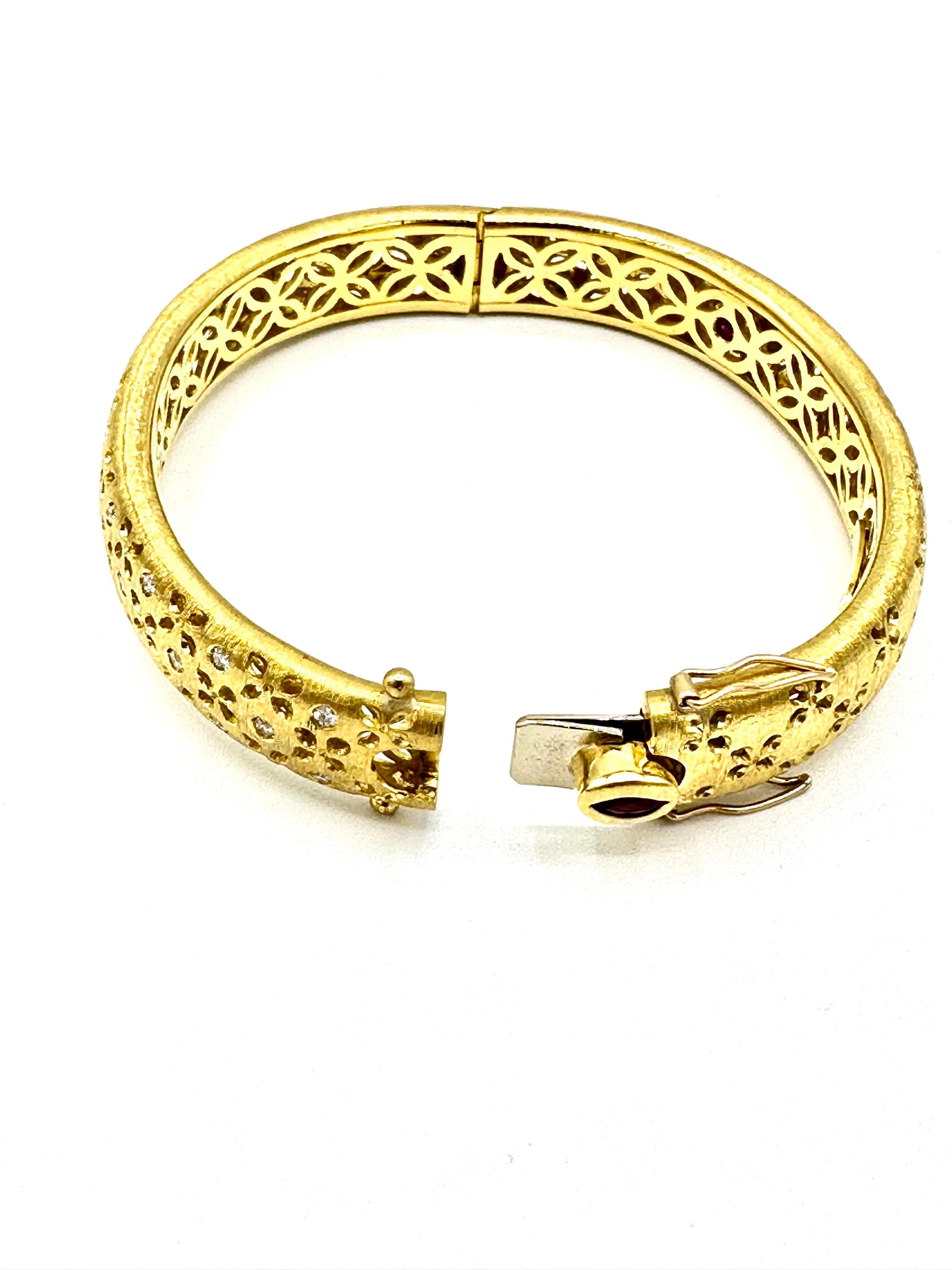 Roberto Coin Bracelet jonc en or jaune 18 carats et diamants de 0,80 carat en vente 2