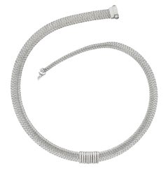 Roberto Coin 1.00 Carats Diamond 18 Karat White Gold Primavera Collar Necklace