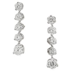 Roberto Coin Pendants d'oreilles en or blanc avec rubis et diamants de 1,20 carat 