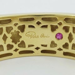 Roberto Coin 1.3 Carat Cognac Diamond Enamel Bangle Bracelet in 18k Gold