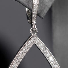 Roberto Coin 1.5 Carat Diamond Open Pear Dangle Earrings in 18k White Gold