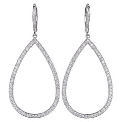 Roberto Coin 1.5 Carat Diamond Open Pear Dangle Earrings in 18k White Gold