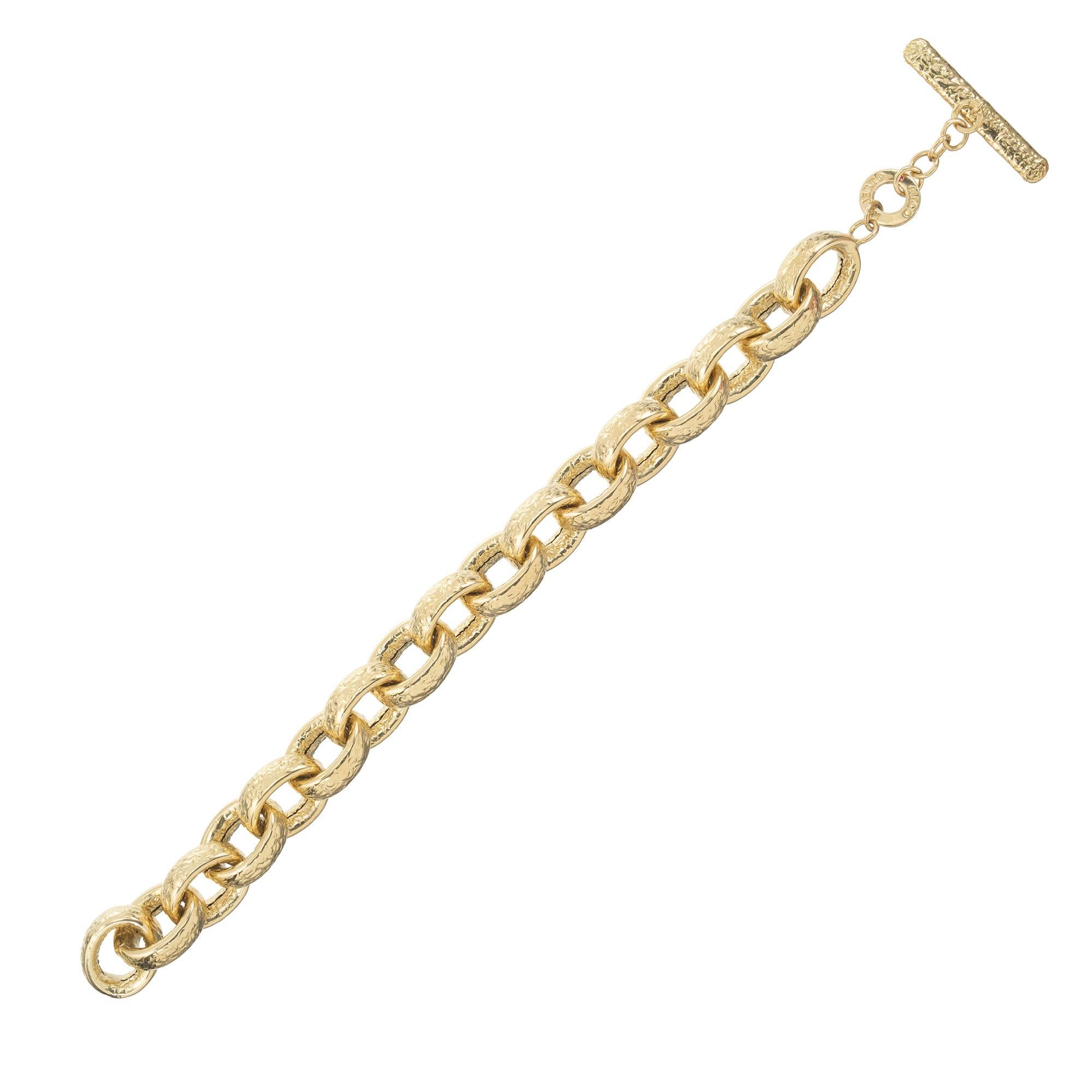 Taglio rotondo Roberto Coin - Bracciale ovale a maglie ovali in oro giallo e rubino .15 in vendita