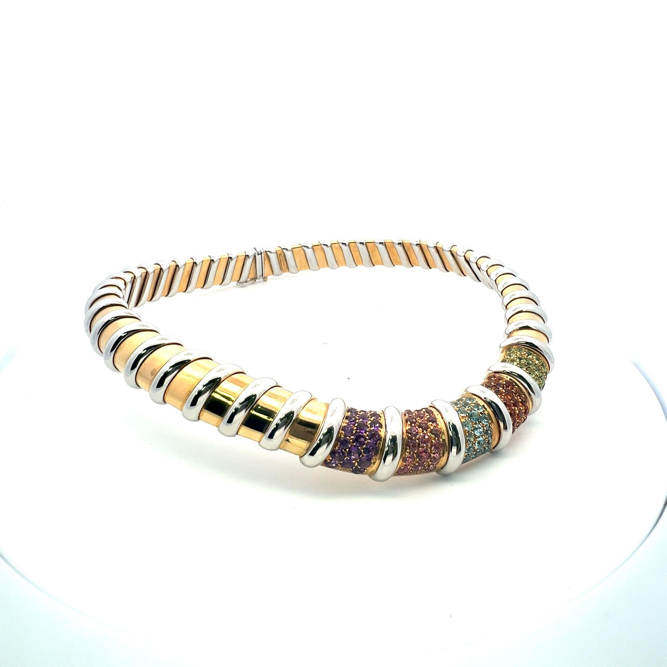 Roberto Coin 15.00 Carat Round Brilliante Diamond 18K Gold Gems Stone Necklace en vente 1
