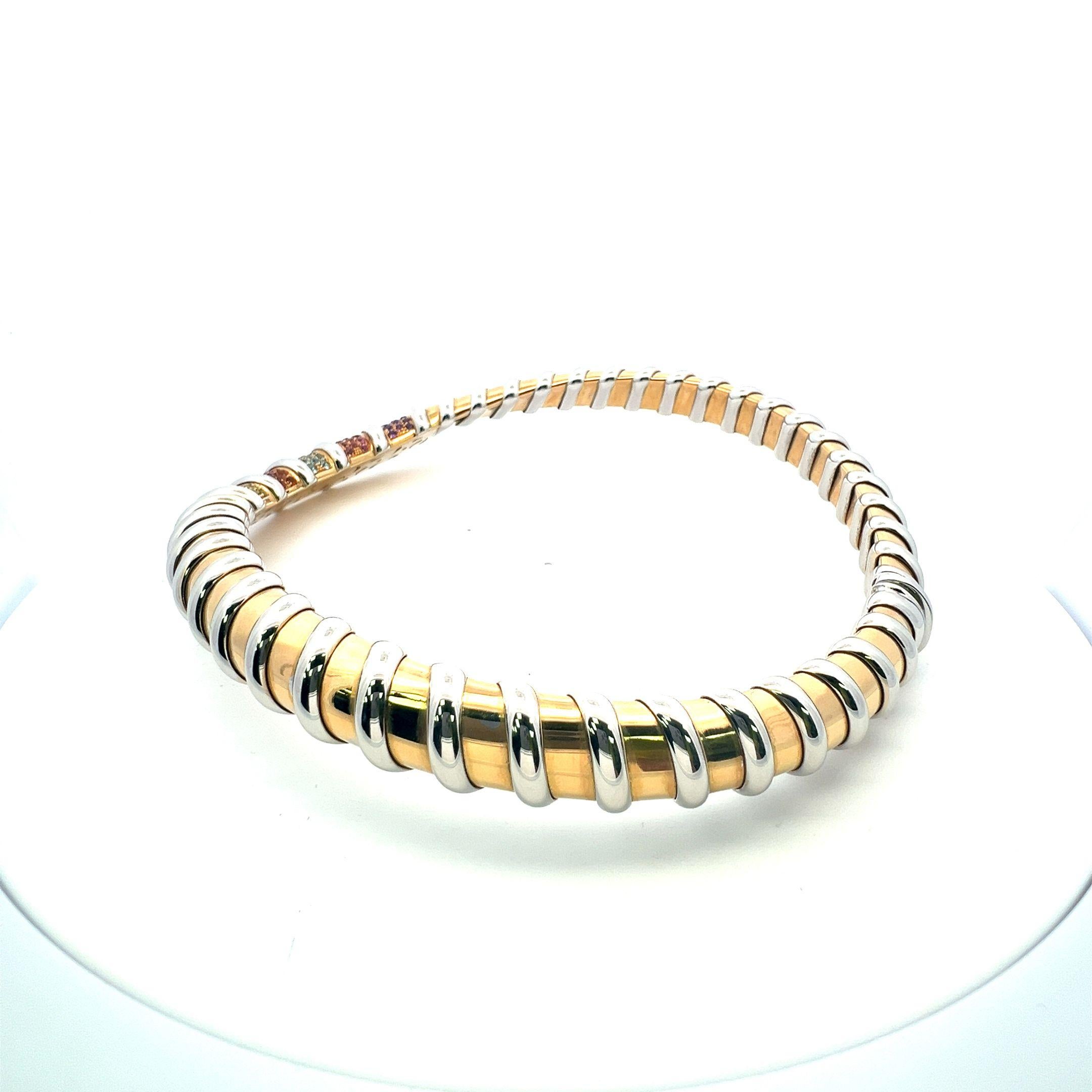 Roberto Coin 15.00 Carat Round Brilliante Diamond 18K Gold Gems Stone Necklace en vente 3