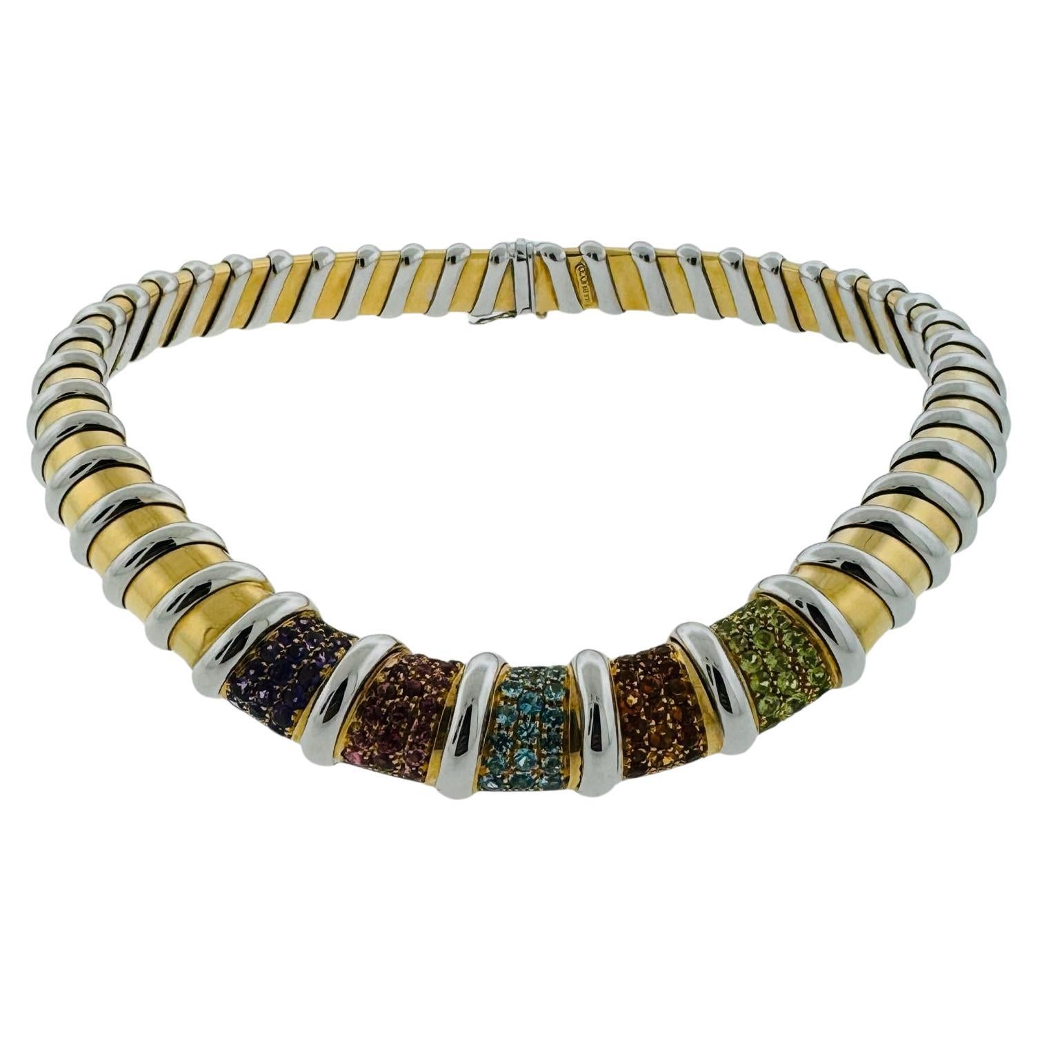 Roberto Coin 15.00 Carat Round Brilliant Diamond 18K Gold Gems Stone Necklace