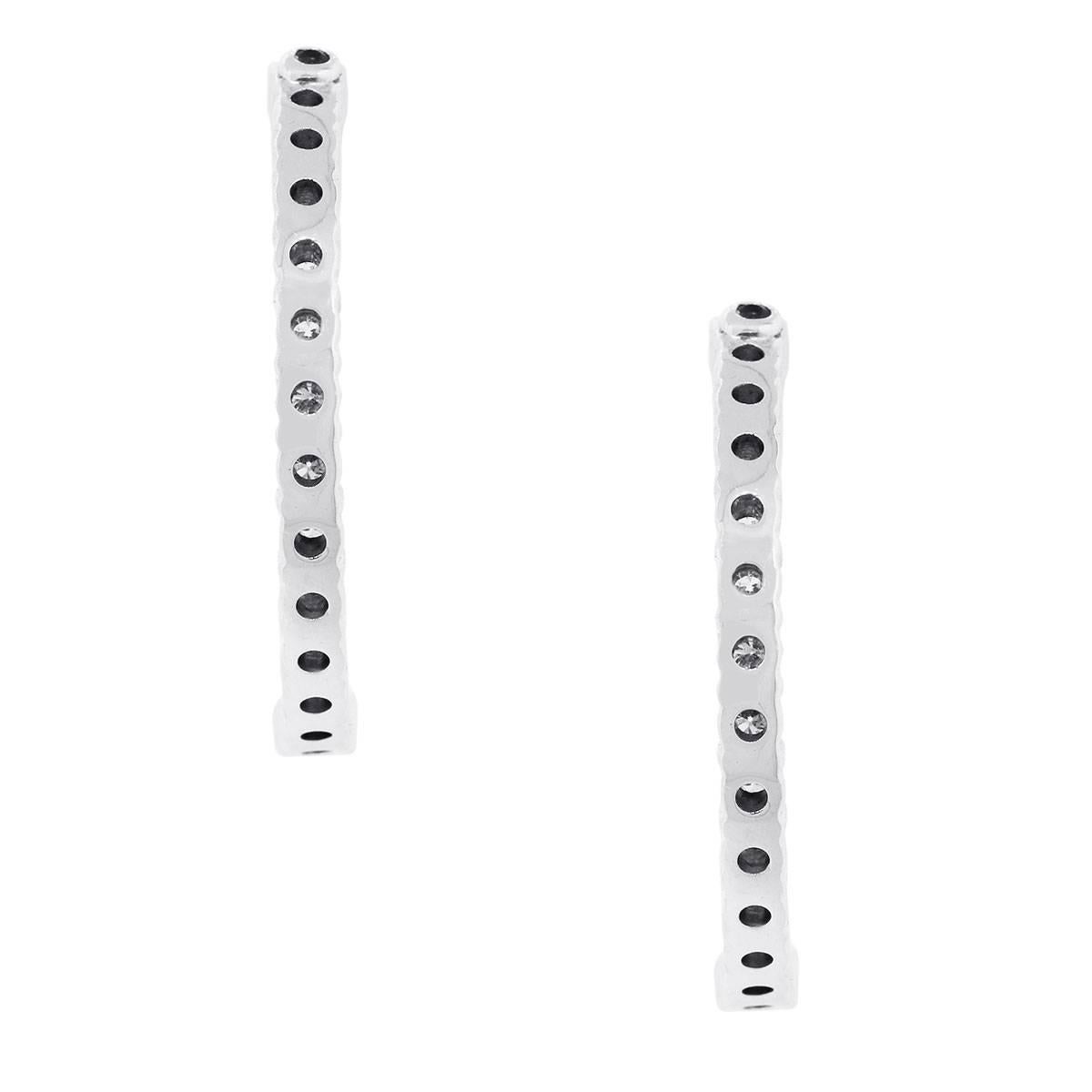 Round Cut Roberto Coin 1.53 Carat Diamond Hoops For Sale