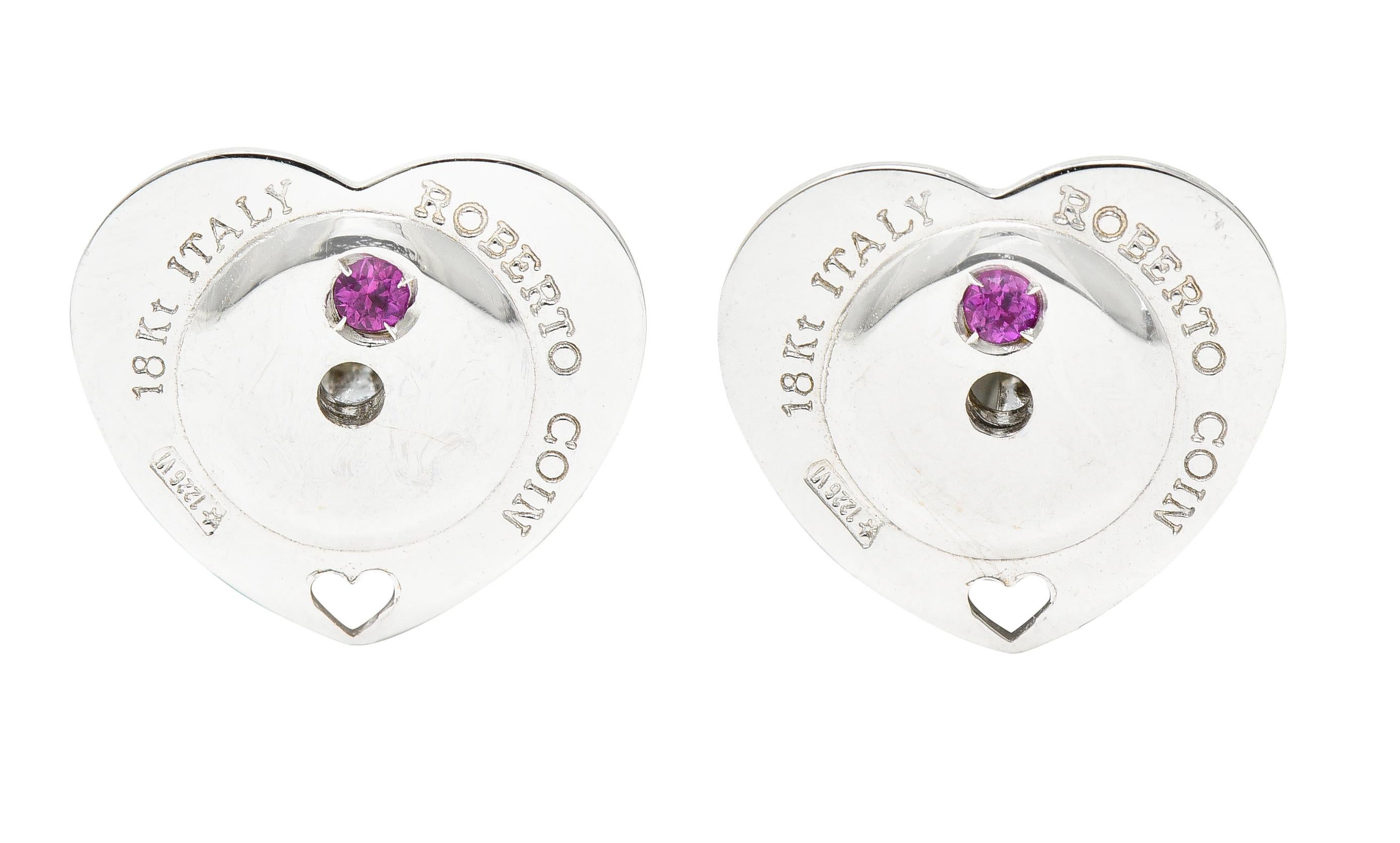 Women's or Men's Roberto Coin 1.69 Carats Diamond 18 Karat White Gold Cento Drop Earrings