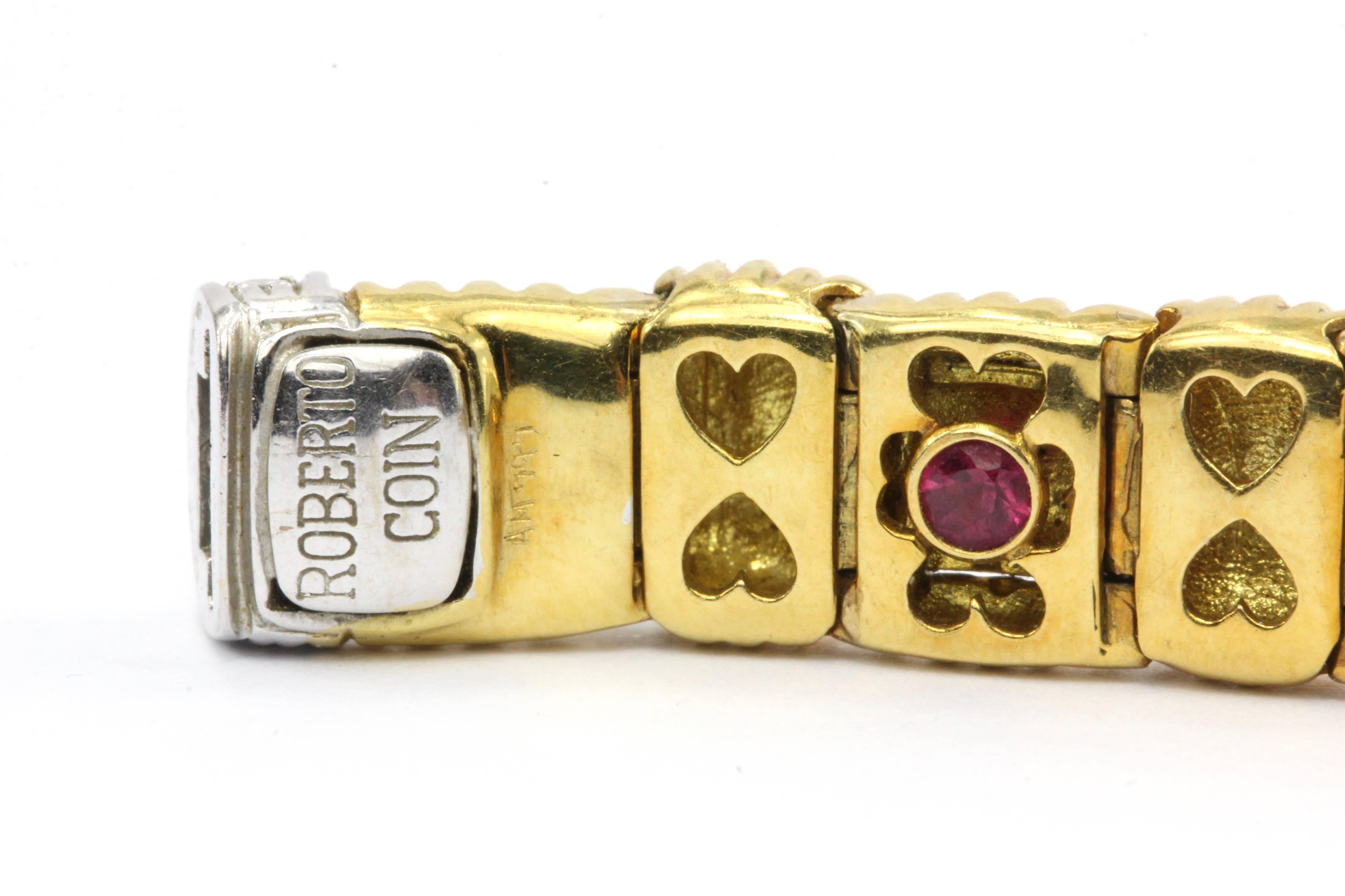 Roberto Coin 18 Karat Gold and Diamond Appassionata One-Row Woven Bracelet 2