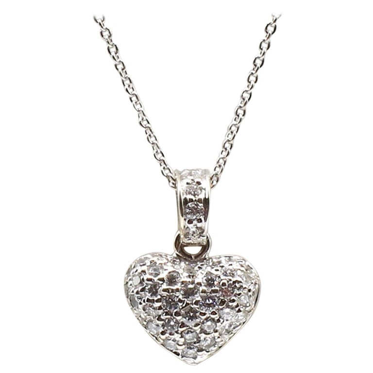 18K WHITE GOLD TINY TREASURES DIAMOND HEART LOCK NECKLACE - Roberto Coin -  North America