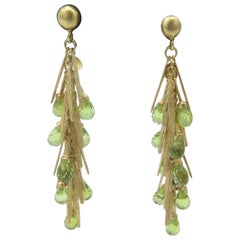 Roberto Coin 18 Karat Gold and Peridot Dangle Earrings