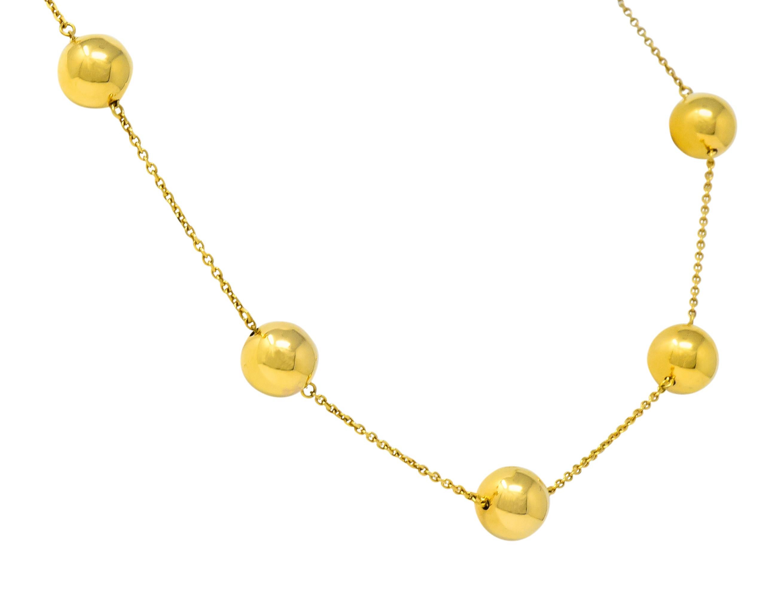 gold ball station necklace