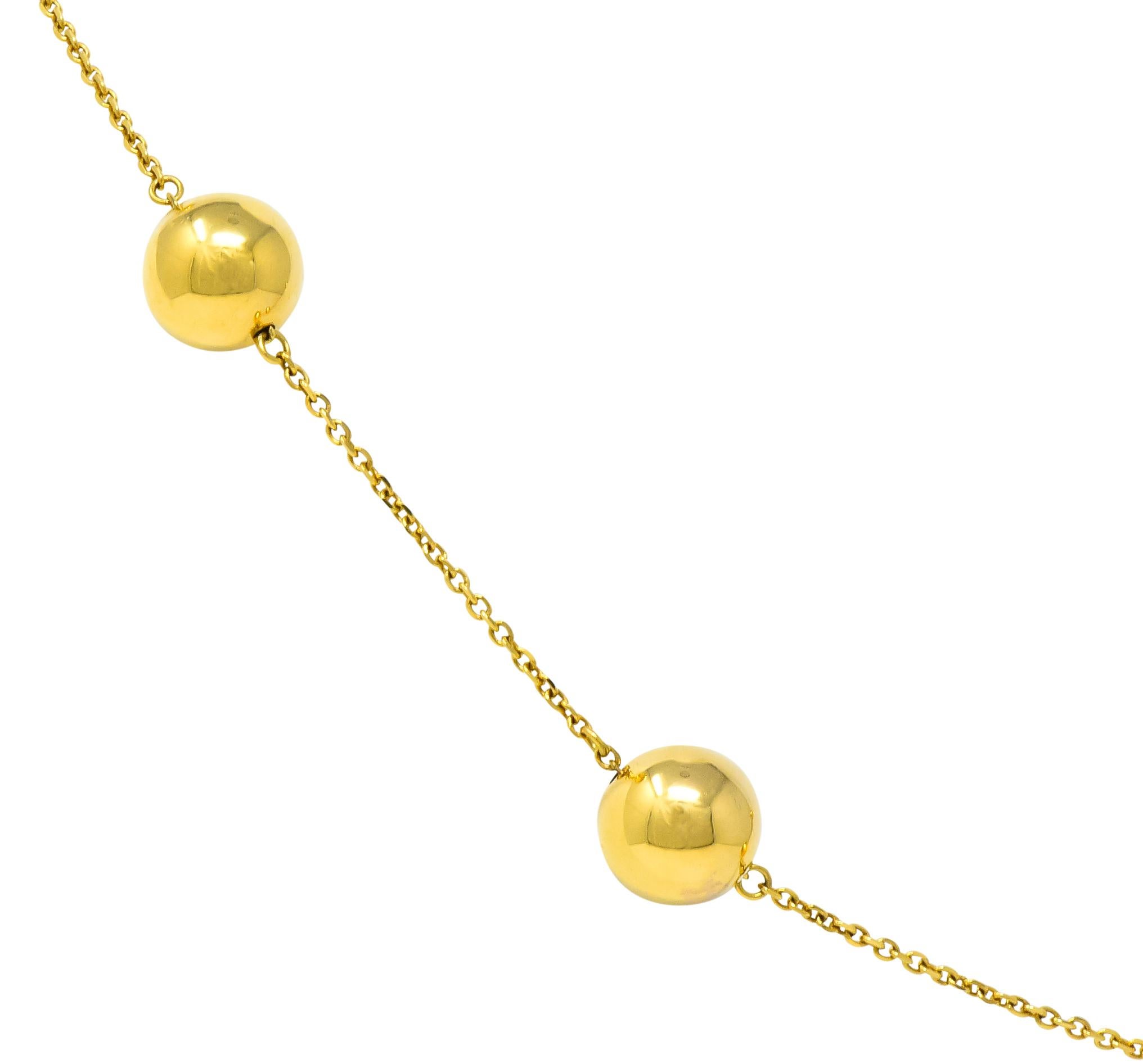 Modernist Roberto Coin 18 Karat Gold Pallini Ball Station Necklace Contemporary