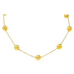 Roberto Coin 18 Karat Gold Pallini Ball Station Necklace Contemporary