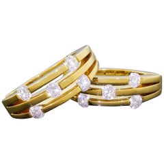 Roberto Coin Créoles en or 18 carats avec constellation de diamants 17,3 grammes (1,50 ct. pt.)