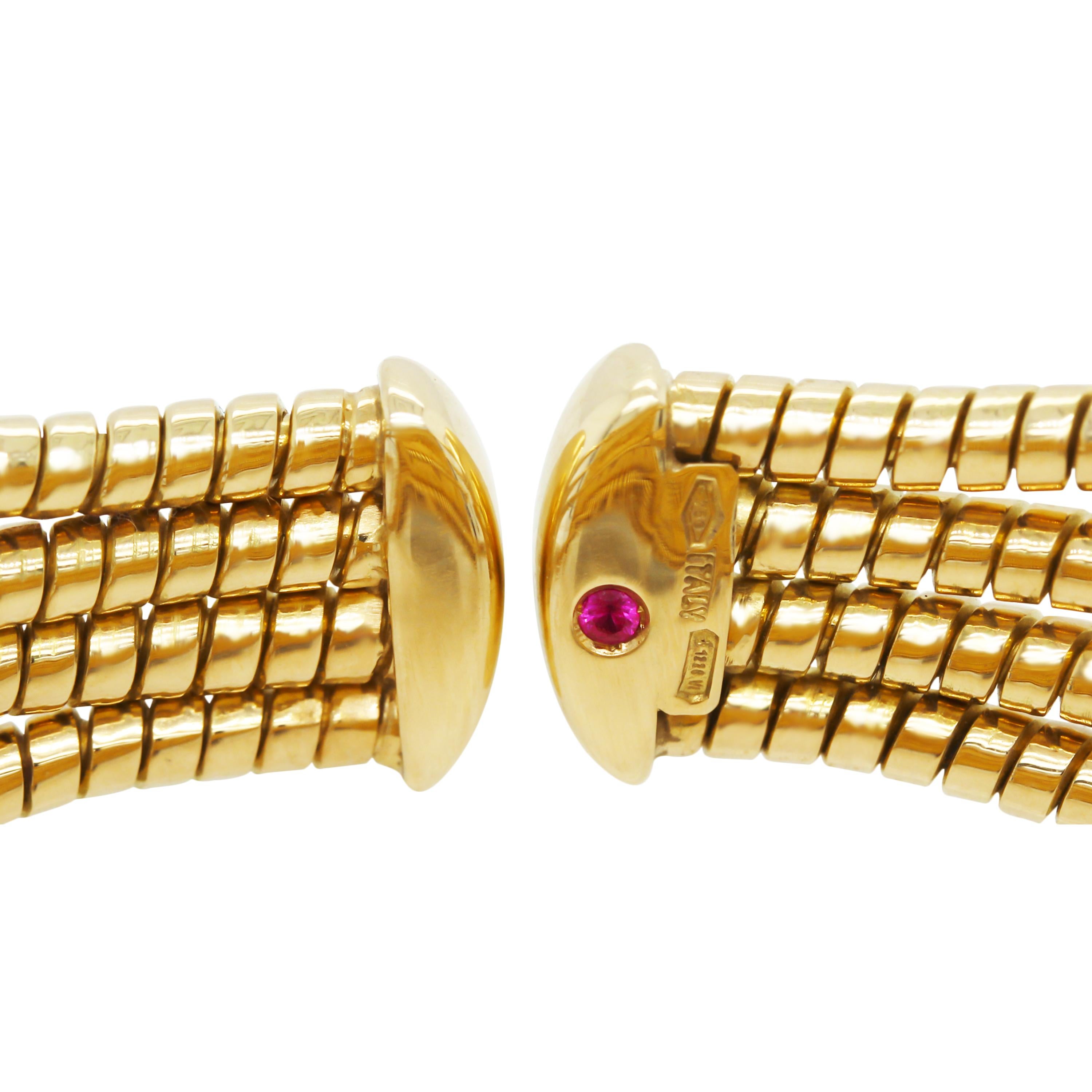 Modern Roberto Coin 18 Karat Gold Diamond Enamel Ladies Models Wide Cuff Bracelet For Sale