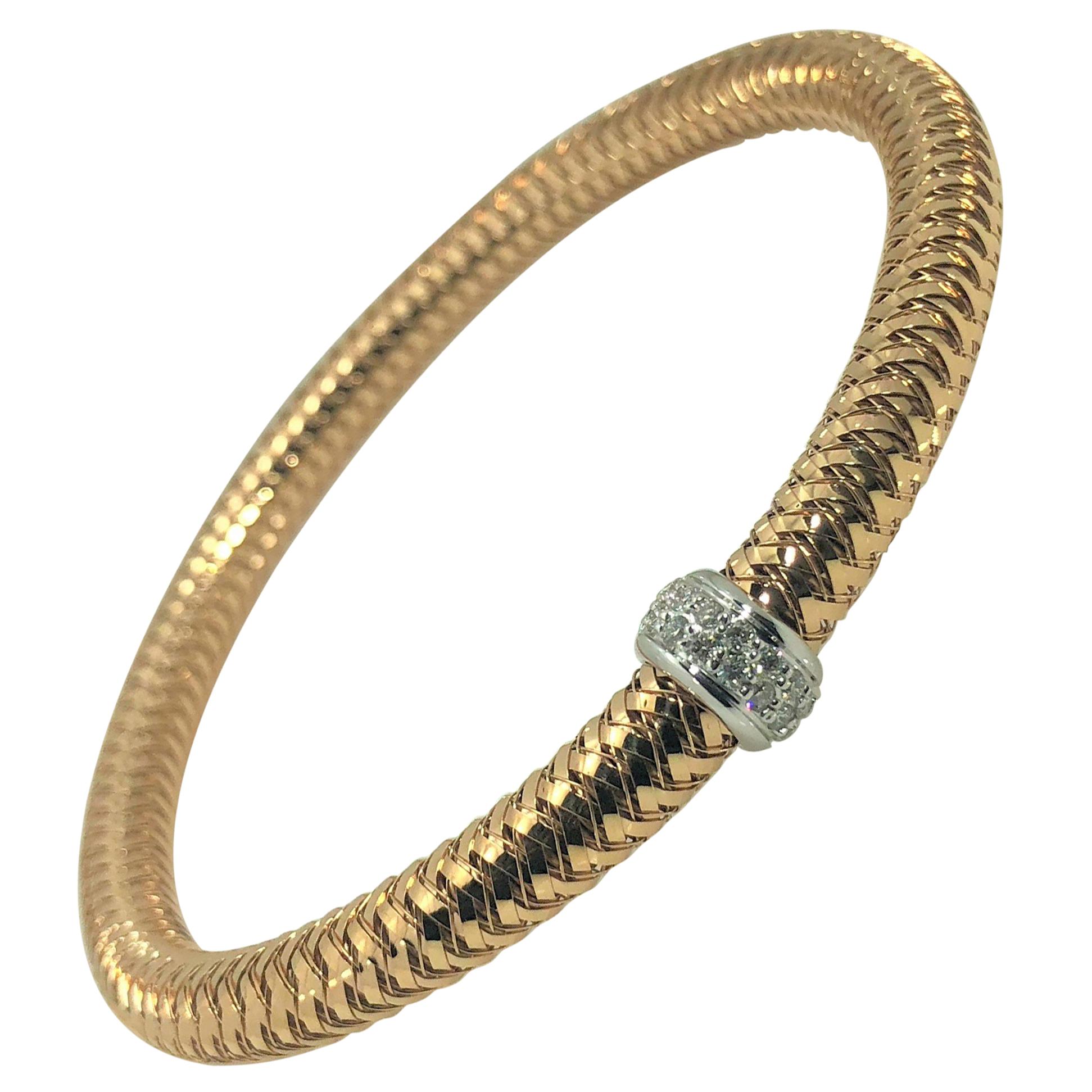 Roberto Coin 18 Karat Rose Gold and Diamond "Primevera" Bracelet