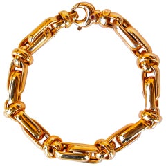 Roberto Coin 18 Karat Rose Gold Bracelet 20.80 Grams with Ruby Marker