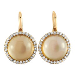 Roberto Coin 18 Karat Rose Gold Diamond and Smoky Quartz Lever Back Earrings