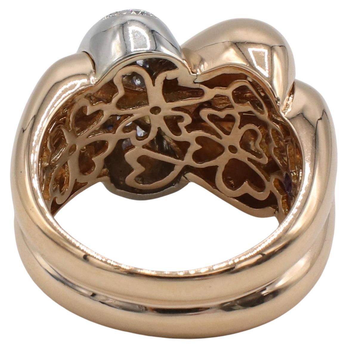 Roberto Coin 18 Karat Rotgold Natürlicher Diamant Twist Ring  im Zustand „Hervorragend“ im Angebot in  Baltimore, MD