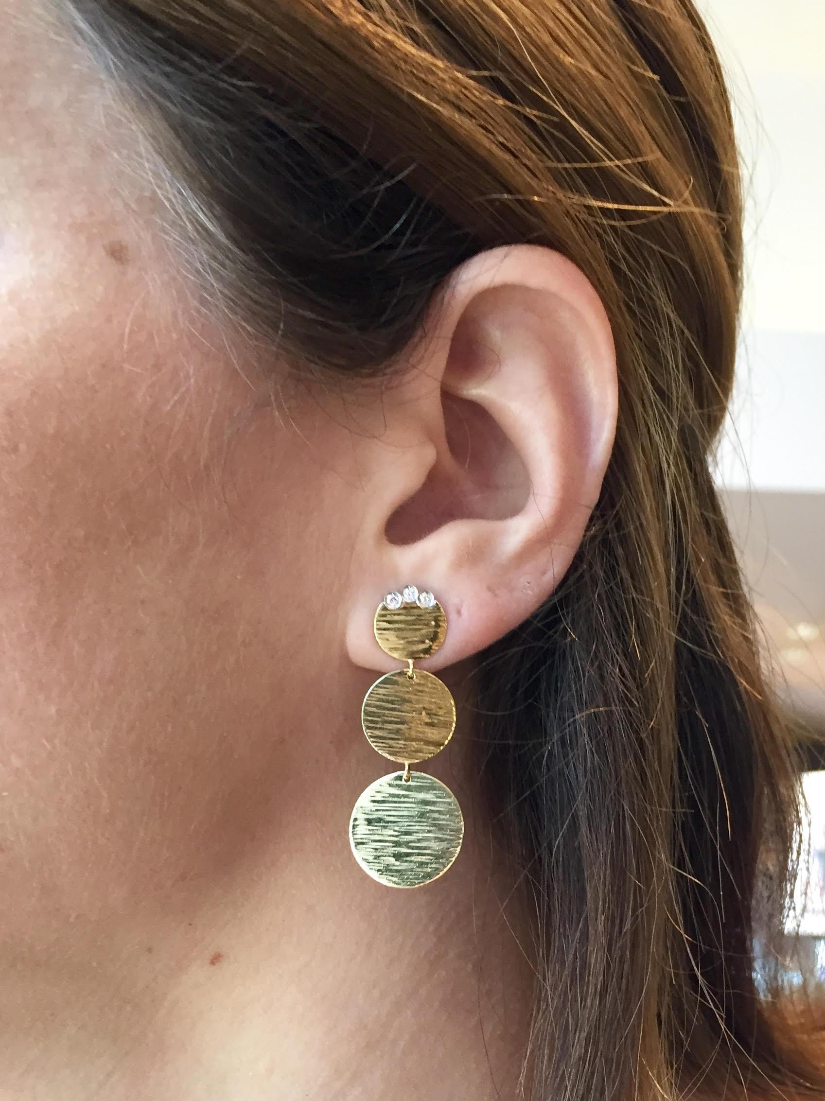 Women's Roberto Coin 18 Karat Triple Disc Dangle Earrings