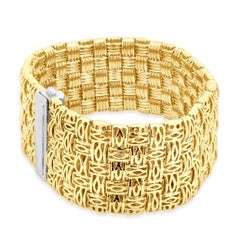 Roberto Coin 18 Karat zweifarbiges Armband aus Gelb- und Weißgold Appassionata Woven