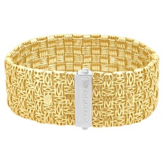 Roberto Coin 18 Karat zweifarbiges Armband aus Gelb- und Weißgold Appassionata Woven