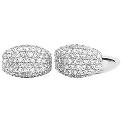 Roberto Coin 18 Karat White Gold 2.57 Carat Diamond Cufflinks