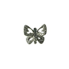 Roberto Coin 18 Karat White Gold and Diamond Butterfly Pendant #14787
