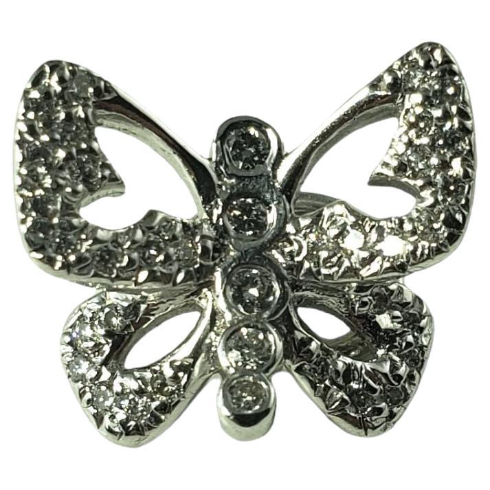 Roberto Coin 18 Karat White Gold and Diamond Butterfly Pendant #14787