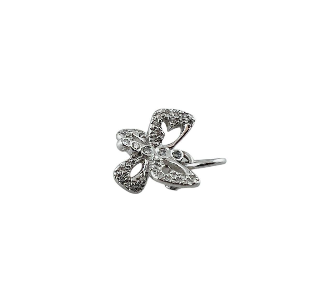 Brilliant Cut Roberto Coin 18 Karat White Gold and Diamond Butterfly Pendant #16637 For Sale