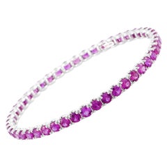 Roberto Coin 18 Karat White Gold and Pink Sapphire Bangle Bracelet