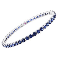 Roberto Coin 18 Karat White Gold and Sapphire Bangle Bracelet