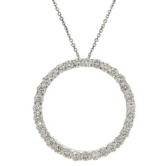 Roberto Coin 18 Karat White Gold Diamond Circle of Life Necklace