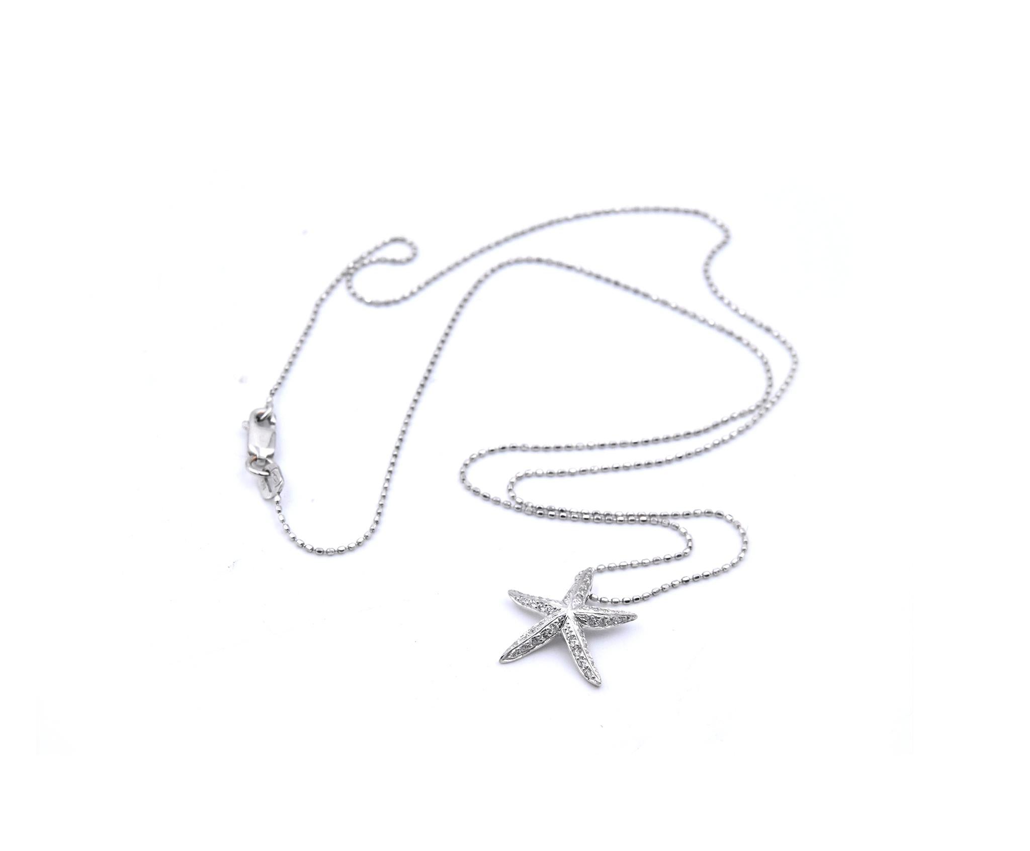 starfish necklace white gold