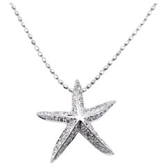 Roberto Coin 18 Karat White Gold Diamond Starfish Necklace