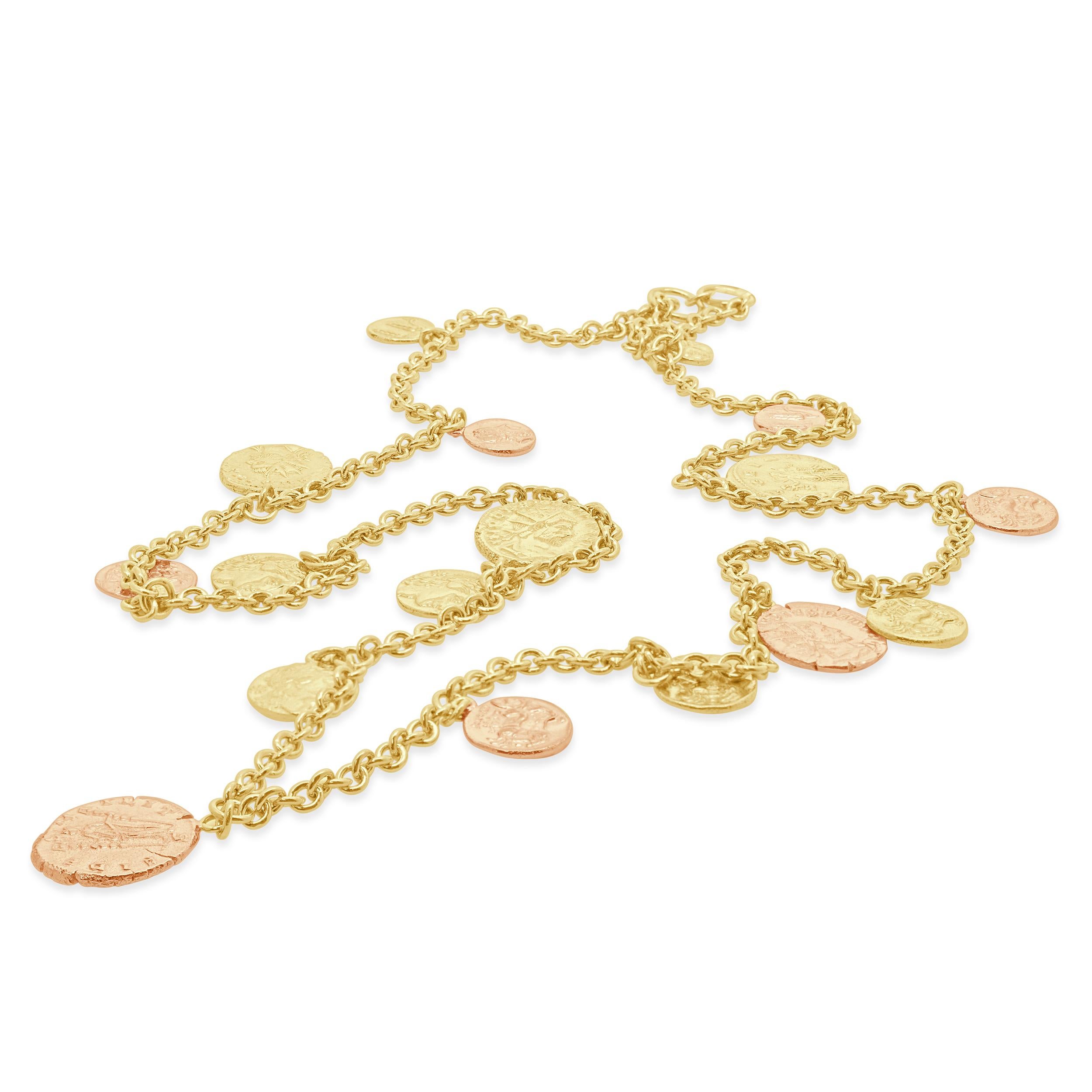 Roberto Coin 18 Karat Yellow Gold 17 Station Coin Necklace 1