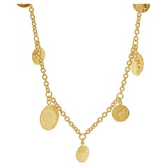 Roberto Coin 18 Karat Yellow Gold 17 Station Coin Necklace