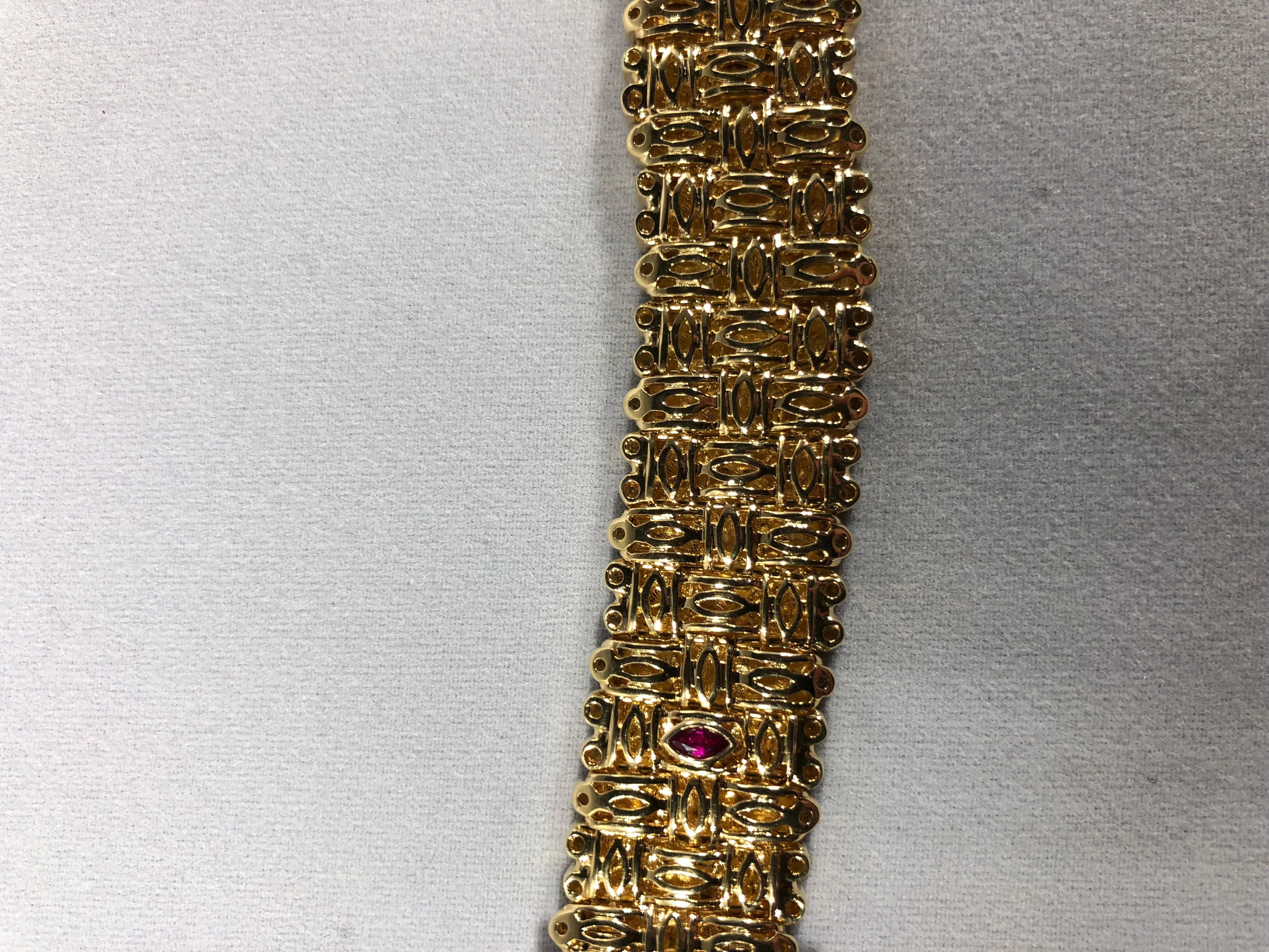 Roberto Coin 18 Karat Yellow Gold and 2.03 Carat Full Cut Round Diamond Bracelet 1