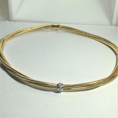 Roberto Coin 18 Karat Yellow Gold and Diamond "Primevera" 3 Strand Necklace