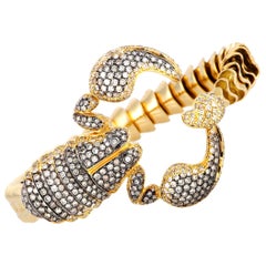 Roberto Coin 18 Karat Yellow Gold and Diamond Scorpion Bracelet